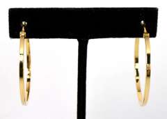 Large Flat Hoop Earrings in 14KT Yellow Gold