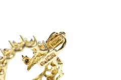 10K Yellow Gold Simple Diamond Accent Two Tone Wavy Heart Pendant