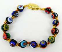 Vintage Italian Millefiori Bead Bracelet