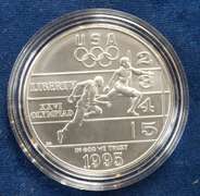 1995 UNC Track and Field Commemorative Silver Dollar