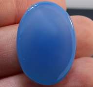 Glowing 34.55ct deep sky blue German Onyx!