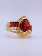 14kt Gold Garnet & Diamond Ring