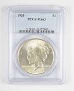 MS63 1935 Peace Silver Dollar - Graded PCGS