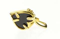 10K Yellow Gold Black Onyx Black Hills Leaf Heart Love Symbol Pendant