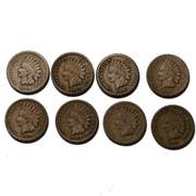 2 Each 1859 60 62 &63 CN Indian Head Cents