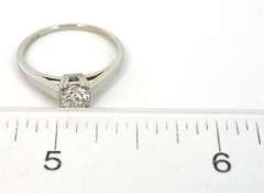 Glittering 1/3CT Cathedral-Mount Diamond Solitaire Ring in 14KT White Gold