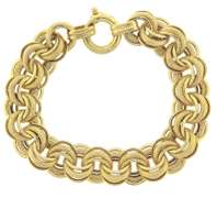 Fancy Yellow Gold Textured Anchor Link Bracelet