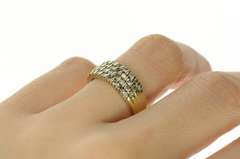 10K Yellow Gold 1.00 Ctw Squared Diamond Statement Band Ring