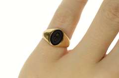 10K Yellow Gold Marquise University Ladies Ornate Class Ring