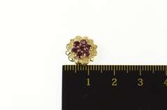 14K Yellow Gold Ornate Ruby Floral Motif Slide Bracelet Charm/Pendant