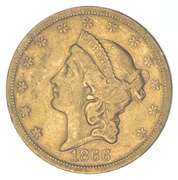 1866-S $20 Liberty Head Gold Double Eagle