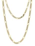 Fancy Italian Gold Figaro Chain Necklace