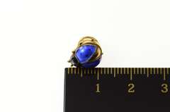 Gold Filled Blue Enamel Ornate Retro Lady Bug Dress Pin/Brooch