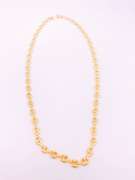 18kt Gold Plated Puff Mariner Chain Necklace- 24 Inches