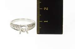 18K White Gold 0.30 Ctw Diamond 6.8mm Engagement Setting Ring