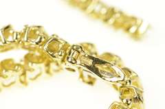 14K Yellow Gold 2.46 Ctw Classic Wavy Link Diamond Tennis Bracelet