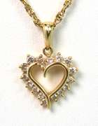 Dainty Diamond Heart Necklace in 14KT Yellow Gold