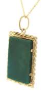 Handsome Rectangular Green Stone Necklace