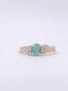 14kt Gold, Emerald, & Diamond Ring