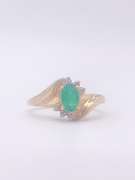 14kt Gold, Emerald, & Diamond Ring