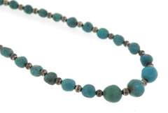 Sterling Silver Turquoise and Silver Beaded Necklace