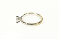 18K White Gold 0.42 Ct Asscher Cut Diamond Engagement Ring