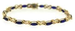 Lovely Yellow Gold Spphire Hugs and Kisses Bracelet