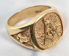 Bold 14k Masonic Ring