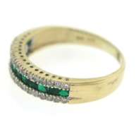Fabulous Square Cut Emerald and Diamond Band