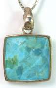 Interesting Composite Turquoise Necklace in Sterling Silver