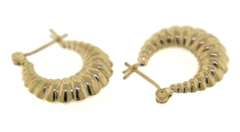 Simple Yellow Gold Shrimp Earrings