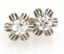 Precious 14kt WG Euro Cut Diamond Earrings