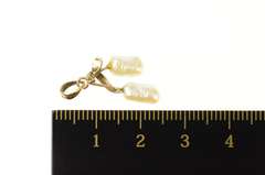 14K Yellow Gold Victorian Blister Pearl Fruit Motif Branch Pendant