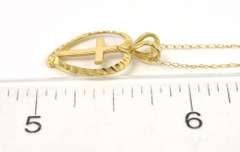 Heart and Cross Necklace in 14KT Yellow Gold
