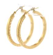 Popular Yellow Gold Diamond Cut Hop Earrings