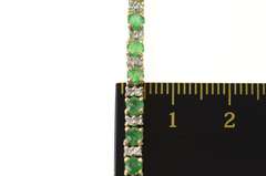 14K Yellow Gold Classic Emerald Diamond Accent Tennis Bracelet