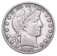 1907-S Barber Half Dollar