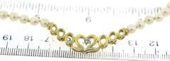 White Fresh Water Pearl Necklace w Gold Heart Center