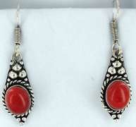 Silver and Natural Stone Earrings
