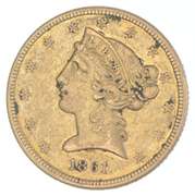 1861 $5 Liberty Head Gold Half Eagle