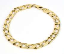 Heavy Stylized Link Bracelet in 14KT Yellow Gold