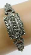 Deco 800 Silver Marcasite Bucherer Ladies Wrist Watch, Runs