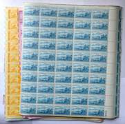30 Mint 3 Cent US Comm Stamp Sheets 1940-50 Era