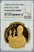 1982 POLAND 10000 ZLOTYCH POPE JOHN PAUL II GOLD NGC PF69UC