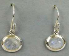 2 Pairs Sterling Moonstone Pierced Earrings
