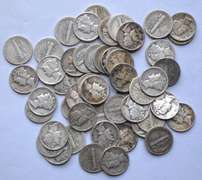 50 Assorted Mercury Dimes
