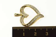 10K Yellow Gold Classic Simple Diamond Heart Love Symbol Pendant