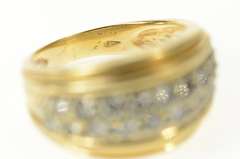 14K Yellow Gold 0.60 Ctw Diamond Pave Graduated Band Ring