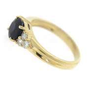 Beautiful 14kt YG Round Cut Sapphire and Diamond Ring