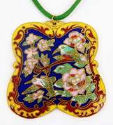 Large Chinese Cloisonne Butterfly Necklace